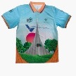 13.Sublimation printed Customized BOY's 1/2 sleeve  POLO SHIRT - SETTING SLEEVE + HEMED CUFF + STRIPE PRINTED KNITTED COLLAR + BACK NECK TAPE,