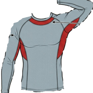 27.Customized BOY's SKIN WEAR , 1/1 SLEEVE COMPRESSION SHIRT MADE OF WITH SOFT FEEL STRETCHED FABRIC AND POWER MESH VENTILATION PANEL ,CUSTOMIZED LOGO/ SPONSORSHIP LOGO.