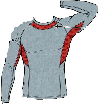 27.Customized BOY's SKIN WEAR , 1/1 SLEEVE COMPRESSION SHIRT MADE OF WITH SOFT FEEL STRETCHED FABRIC AND POWER MESH VENTILATION PANEL ,CUSTOMIZED LOGO/ SPONSORSHIP LOGO.