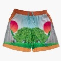 6.Sublimation printed Customized MEN's, SHORT PANT WITH SIDE POCKET + JOINED WIAST BAND ( 4 CM ELASTIC) + DRAWSTRING  COMING OUT FROM  INSIDE