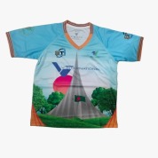 BOY's R. N. 1/2 T-SHIRT (TIPING PRINTED NECK  JOIN,1X1 RIB) + CUFF JOIN ( RIB 1X1, TIPING  PRINTED  UPPER PART & SOLID LOWER PART) + SETTING SLEEVE + B.N. TAPE.