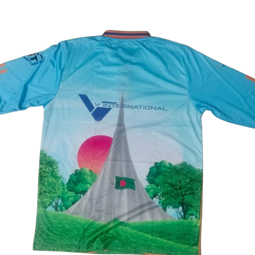4.Sublimation printed Customized MEN's, 1/1 SLEEVE POLO-SHIRT - SETTING SLEEVE + SOLID KNITED COLLAR & HEMED CUFF +BACK NECK TAPE, - Image 2