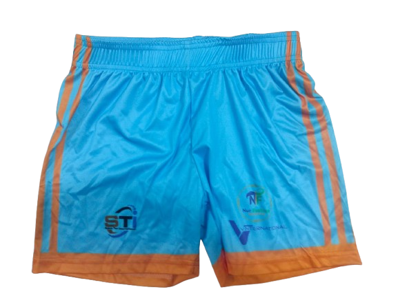 15.Sublimation printed Customized BOY's SHORTPANT WITH SIDE POCKET + JOINED WAISTBAND ( 3.5 CM ELASTIC) + DRAWSTRING COMING OUT FROM INSIDE + NO SIDE POCKET