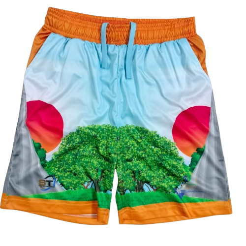 32. Sublimation printed Customized BOY’s SHORTPANT WITH SIDE POCKET + JOINED WAISTBAND ( 3.5 CM ELASTIC) + DRAWSTRING COMING OUT FROM INSIDE + SIDE POCKET - Image 3