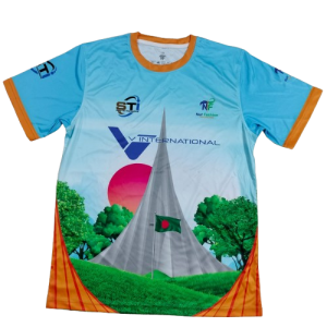 1.Sublimation Printed Customized Men’s Half Sleeve Tee