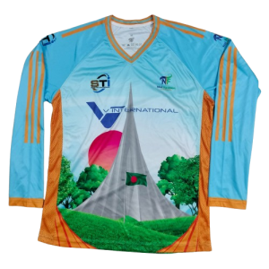 5.Sublimation printed Customized MEN's, V-NECK -1/1 SLEEVE T-SHIRT - RAGLUN SLEEVE + HEMED CUFF + NECK TAPE + POWER MESH PANEL AT BOTH SIDE AS PANEL