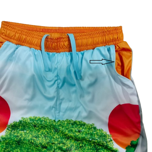 32. Sublimation printed Customized BOY’s SHORTPANT WITH SIDE POCKET + JOINED WAISTBAND ( 3.5 CM ELASTIC) + DRAWSTRING COMING OUT FROM INSIDE + SIDE POCKET - Image 4